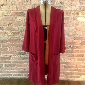 Red Open Front Cover up by Bobeau (xl) EUC!